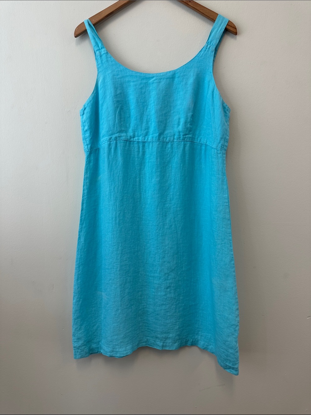 Fresh Produce Turquoise Blue Linen Mini Dress
